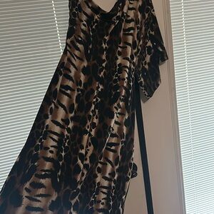 Off shoulder leopard dress